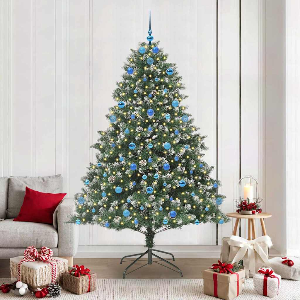 EMVER Artificial Christmas Tree with 300 LEDs with Stand Green 210 cm - R and M Furniture