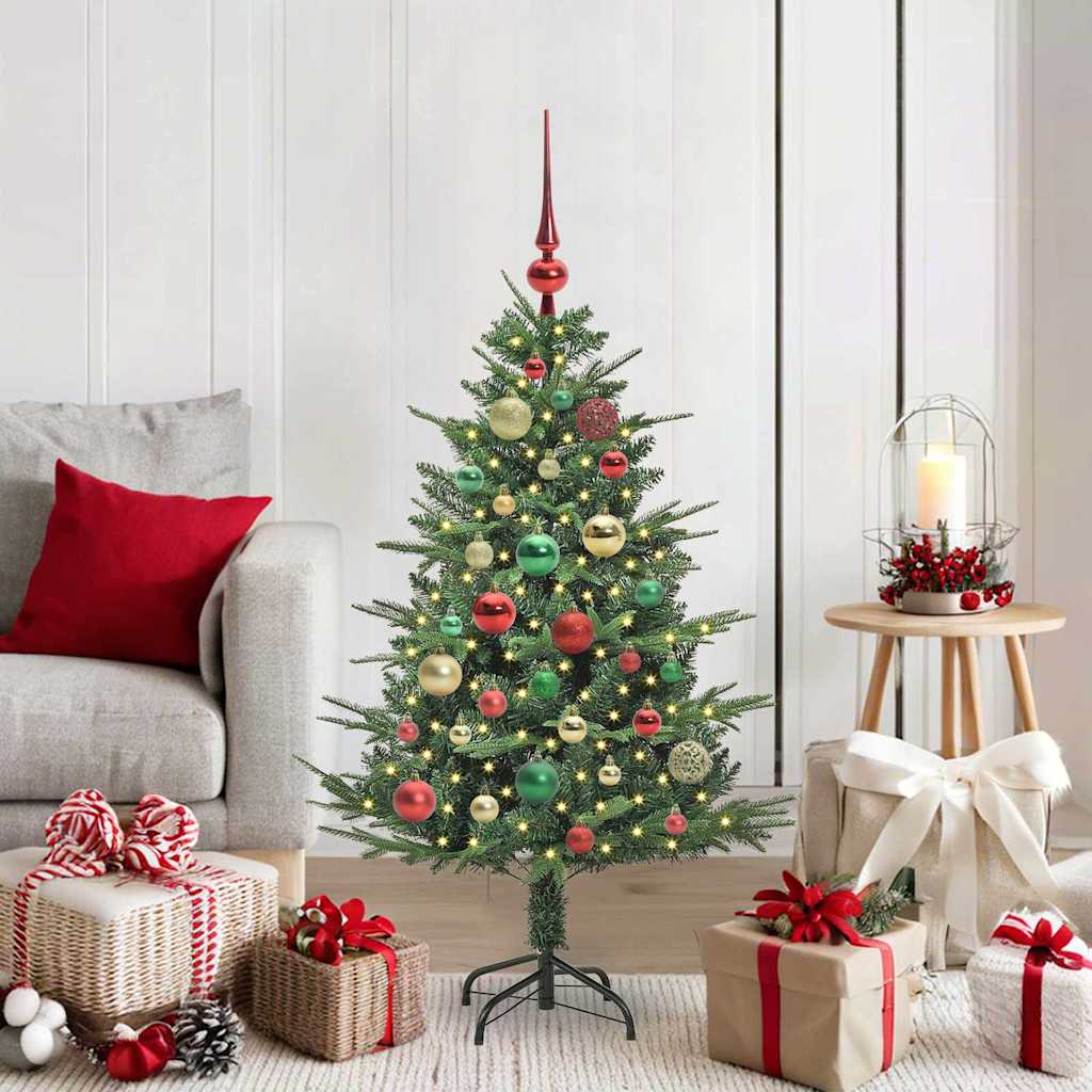 COSMER Artificial Pre-lit Christmas Tree with Ball Set Green 120 cm - The Home Maker