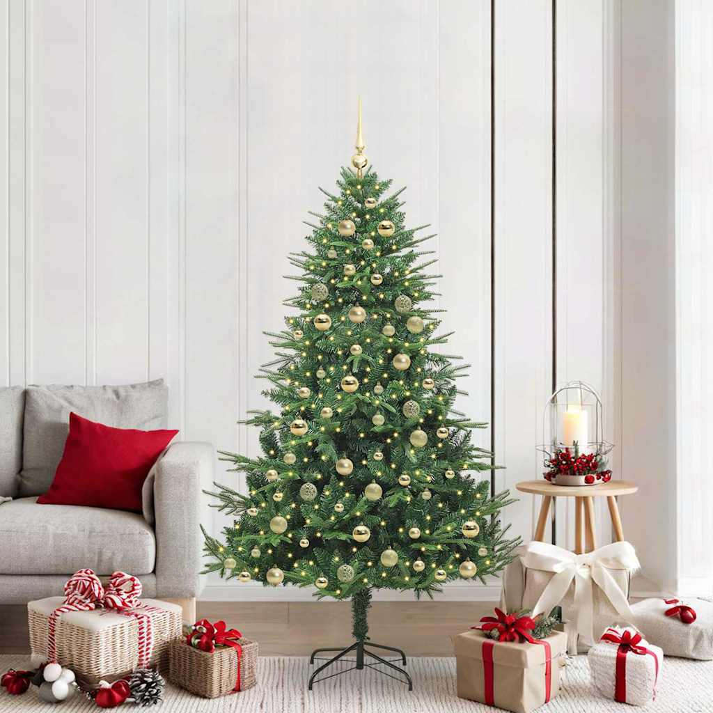 COSMER Artificial Pre-lit Christmas Tree with Ball Set Green 180 cm - The Home Maker