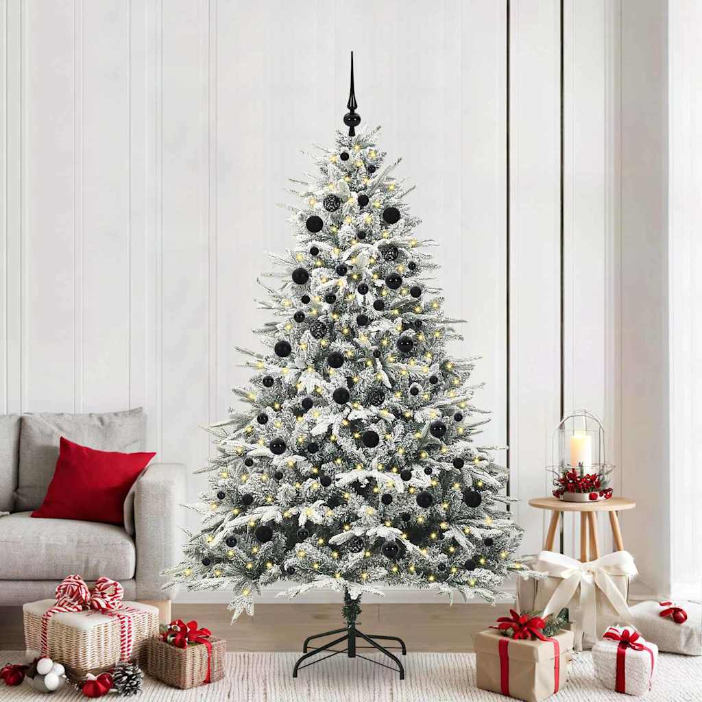 FELWIN Artificial Pre-lit Christmas Tree with Ball Set Green 210 cm - Tyrell & Tyrell