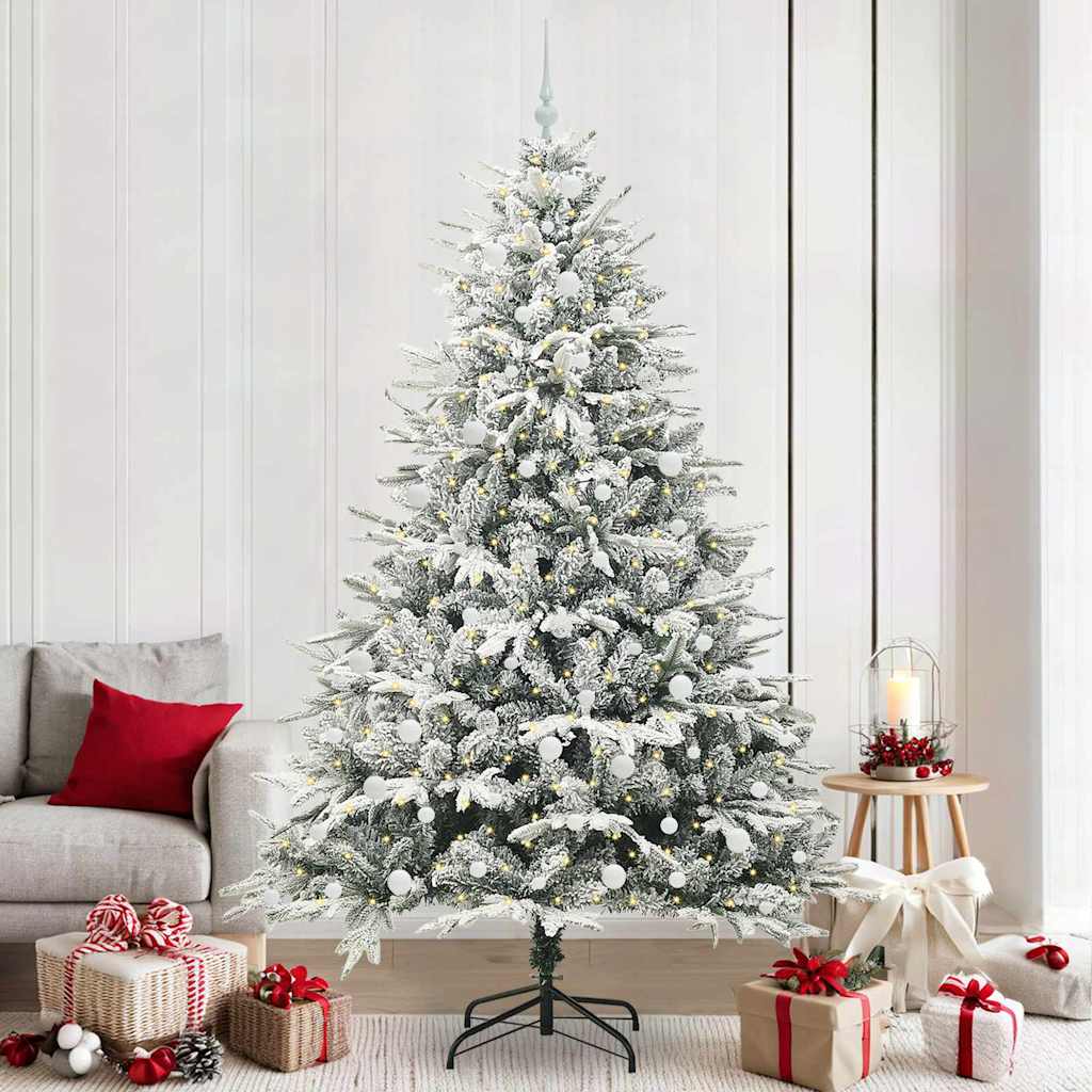 FELWIN Artificial Pre-lit Christmas Tree with Ball Set Green 240 cm - Merlin Deals