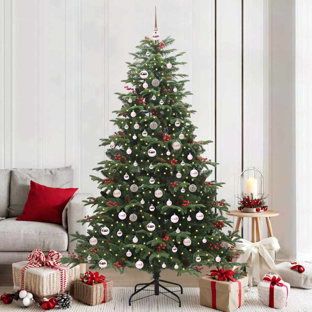 BLINCA Artificial Christmas Tree with 300 LEDs with Stand Green 210 cm - Millennium Furniture