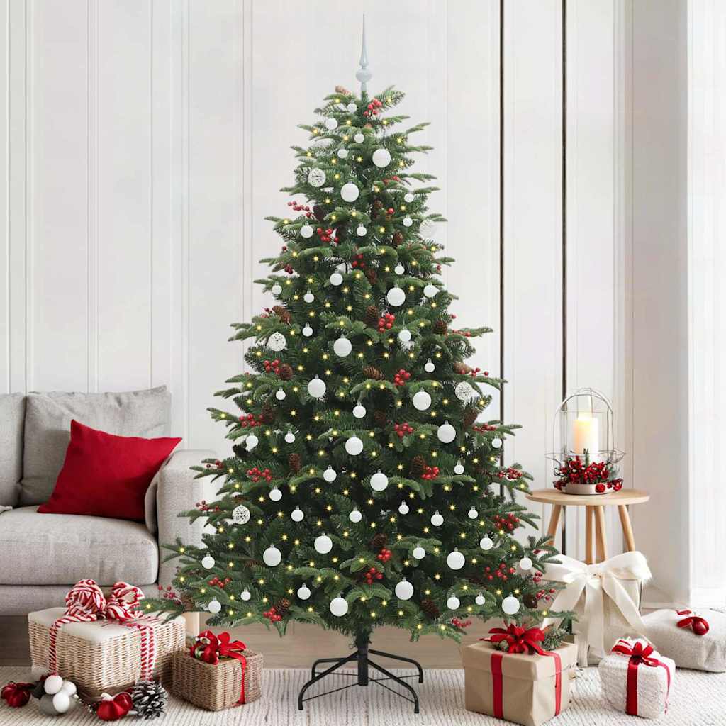 BLINCA Artificial Christmas Tree with 300 LEDs with Stand Green 210 cm - R and M Furniture