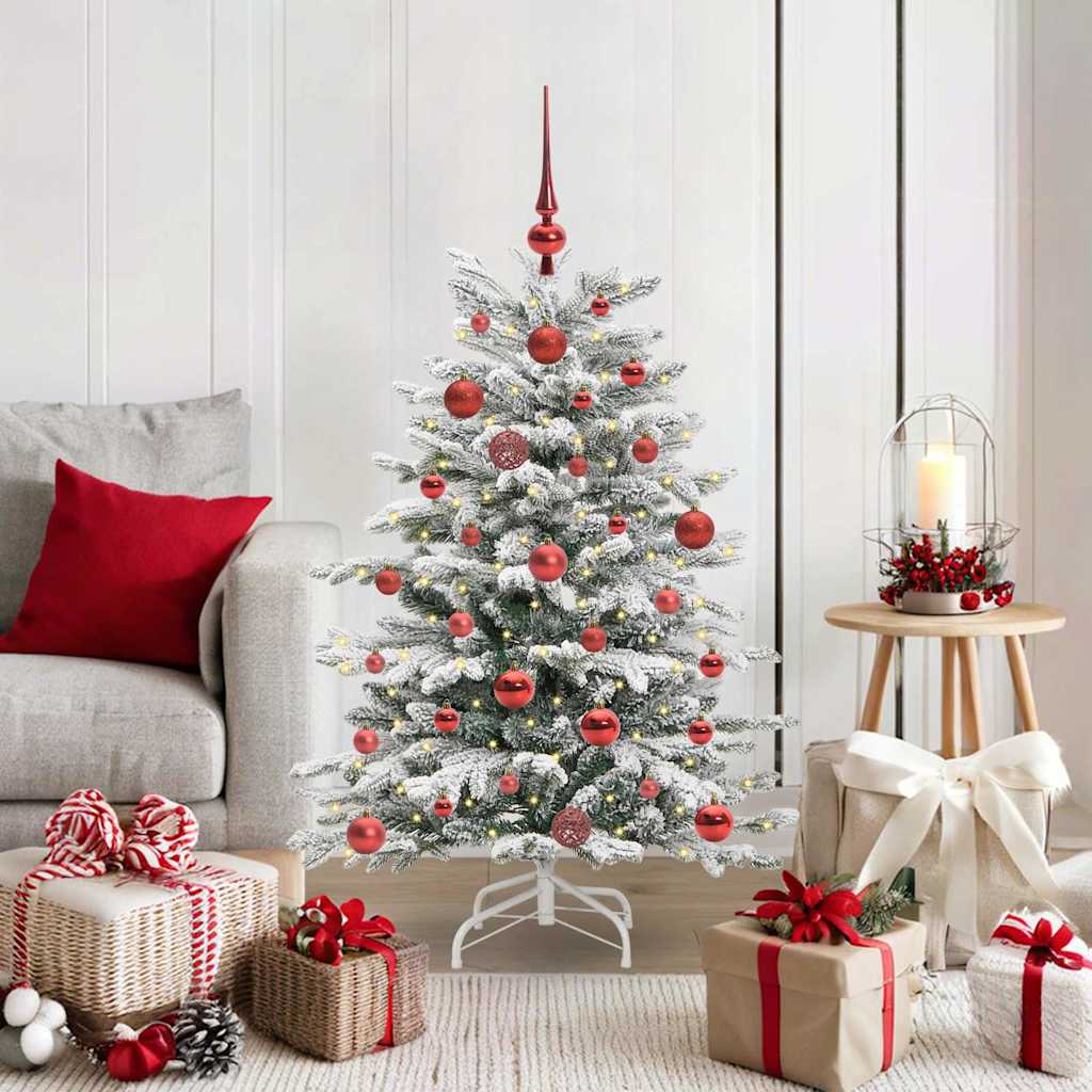 BRILAN Artificial Hinged Christmas Tree White 120 cm PE and PVC - Charlotte Dunes