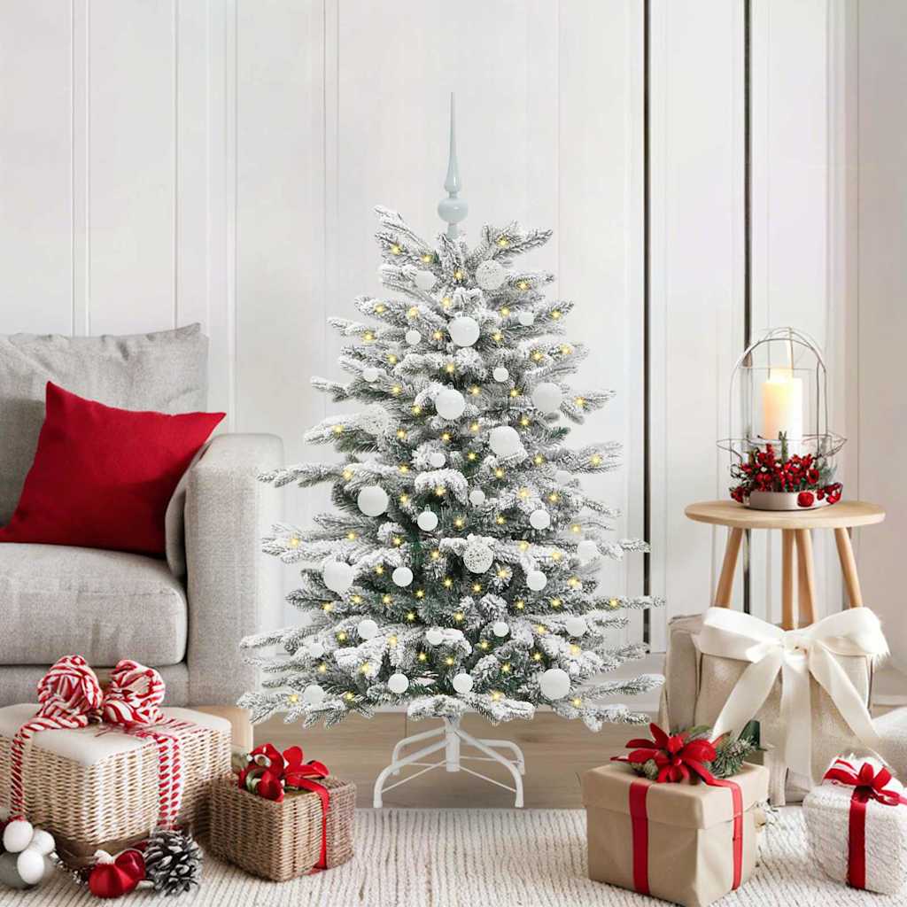 BRILAN Artificial Hinged Christmas Tree White 120 cm PE and PVC - Direct Imports