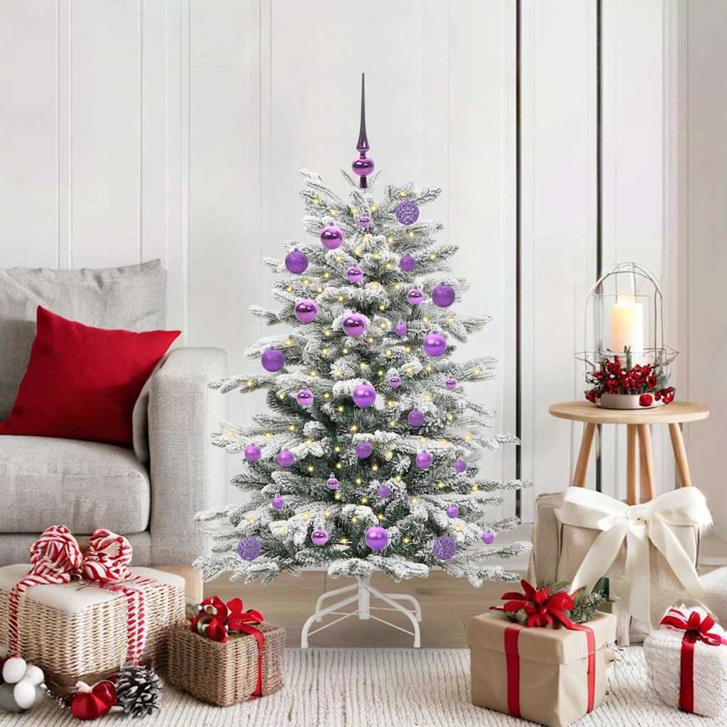 BRILAN Artificial Hinged Christmas Tree White 120 cm PE and PVC - Merlin Deals