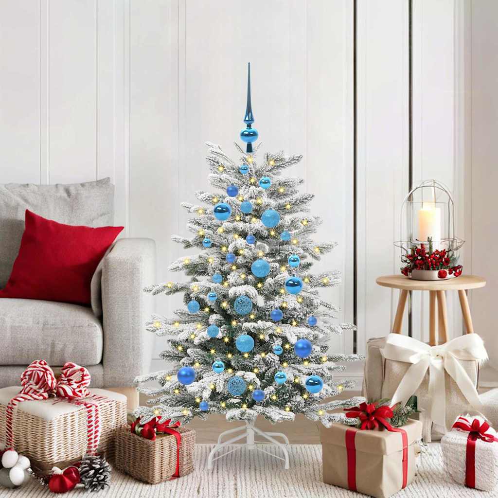 BRILAN Artificial Hinged Christmas Tree White 120 cm PE and PVC - Millennium Furniture