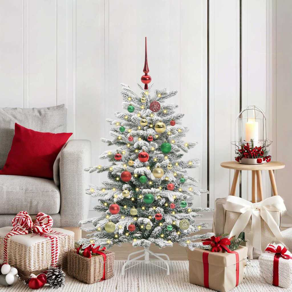 BRILAN Artificial Hinged Christmas Tree White 120 cm PE and PVC - R and M Furniture