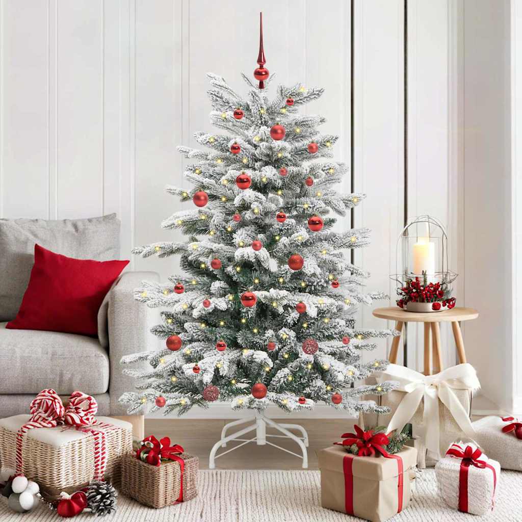 BRILAN Artificial Hinged Christmas Tree White 150 cm PE and PVC - Sid & Sam