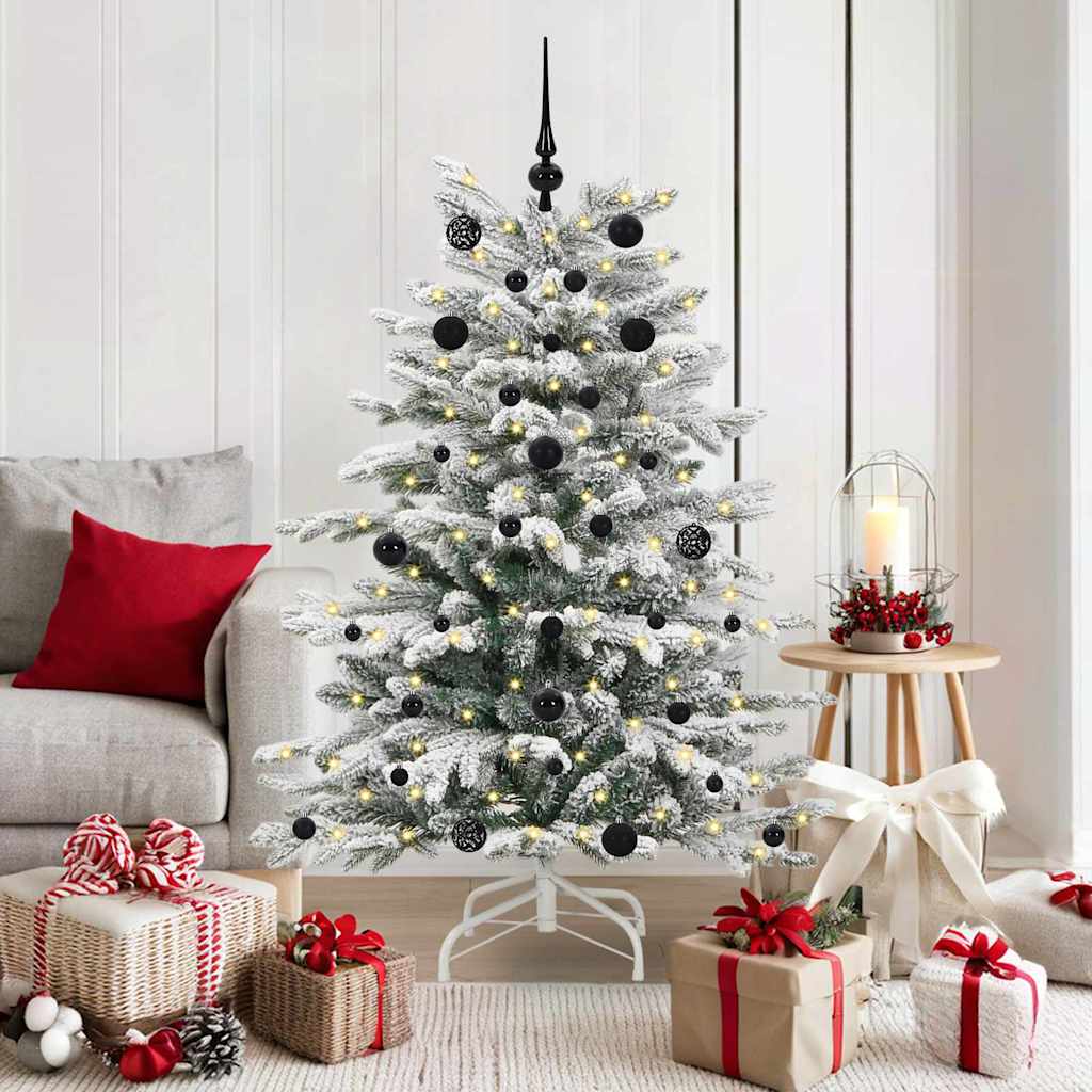 BRILAN Artificial Hinged Christmas Tree White 150 cm PE and PVC - Style and Chic