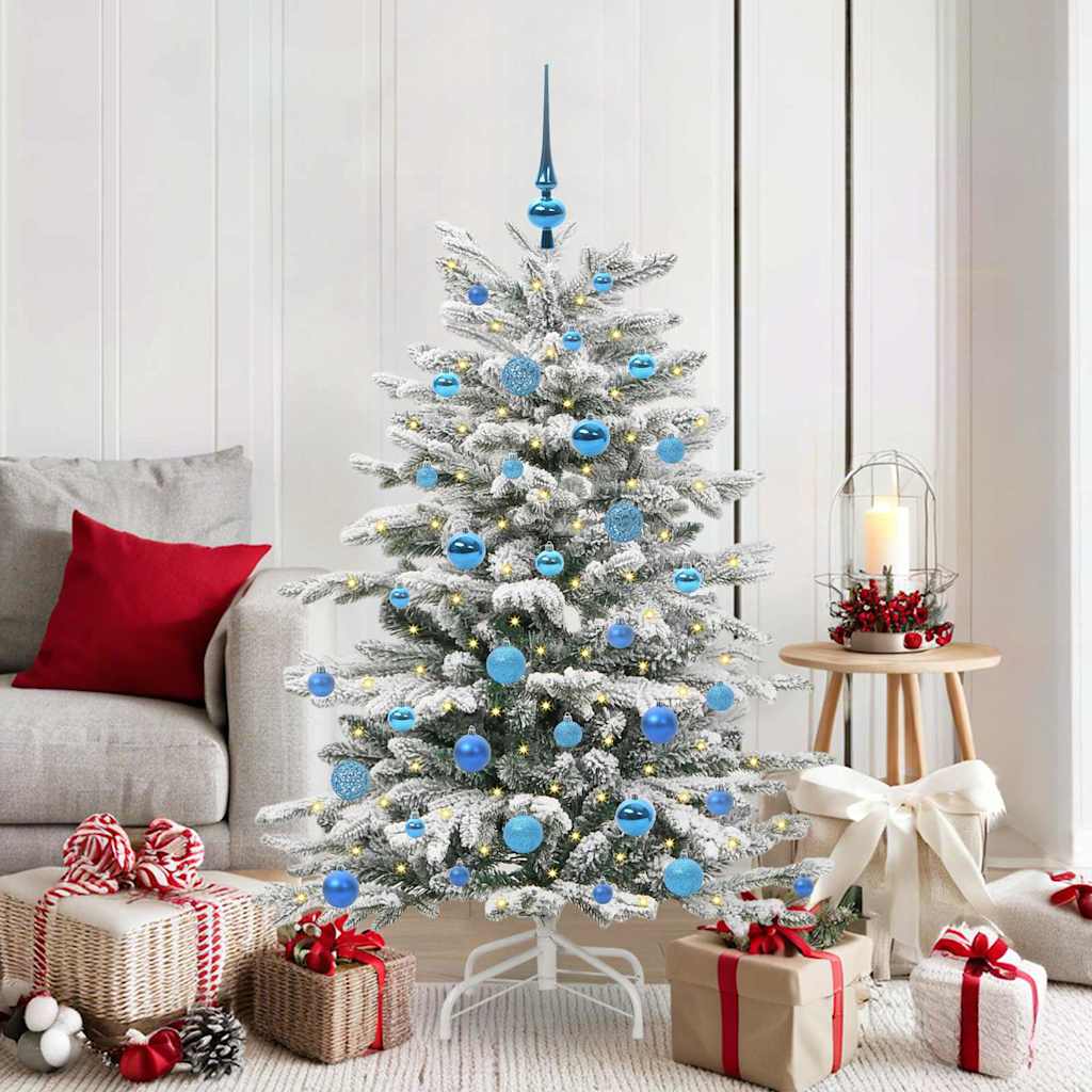 BRILAN Artificial Hinged Christmas Tree White 150 cm PE and PVC - Casper Homes