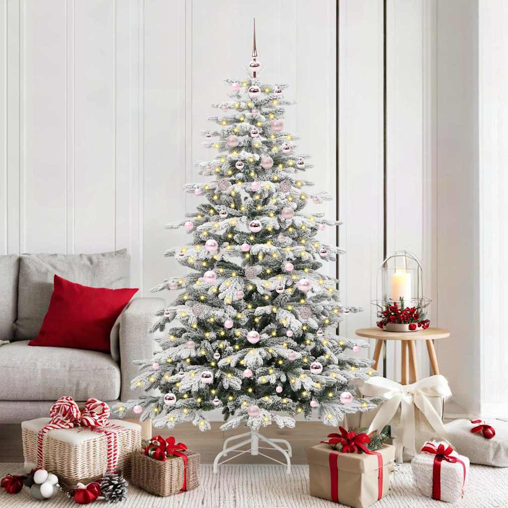 BRILAN Artificial Hinged Christmas Tree White 180 cm PE and PVC - Direct Imports