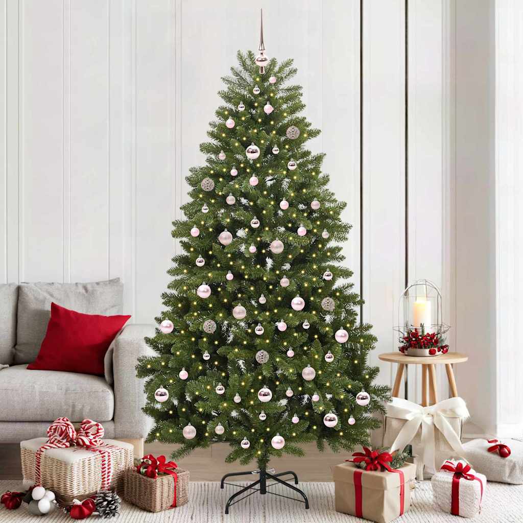 BRILAN Artificial Christmas Tree with Stand Green 210 cm PVC and Metal - Merlin Deals