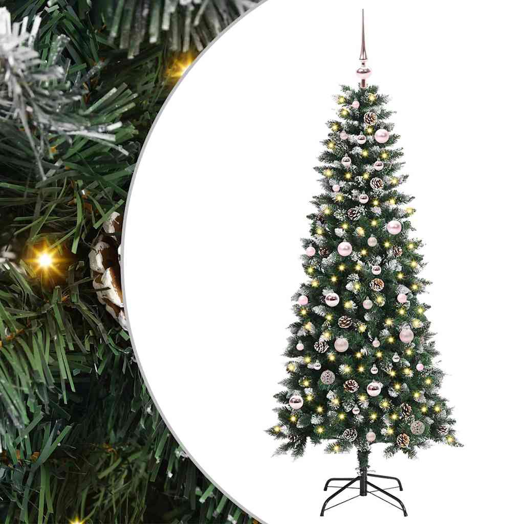 BRINLO Artificial Christmas Tree with 150 LEDs with Stand Green 150 cm - Decor Base