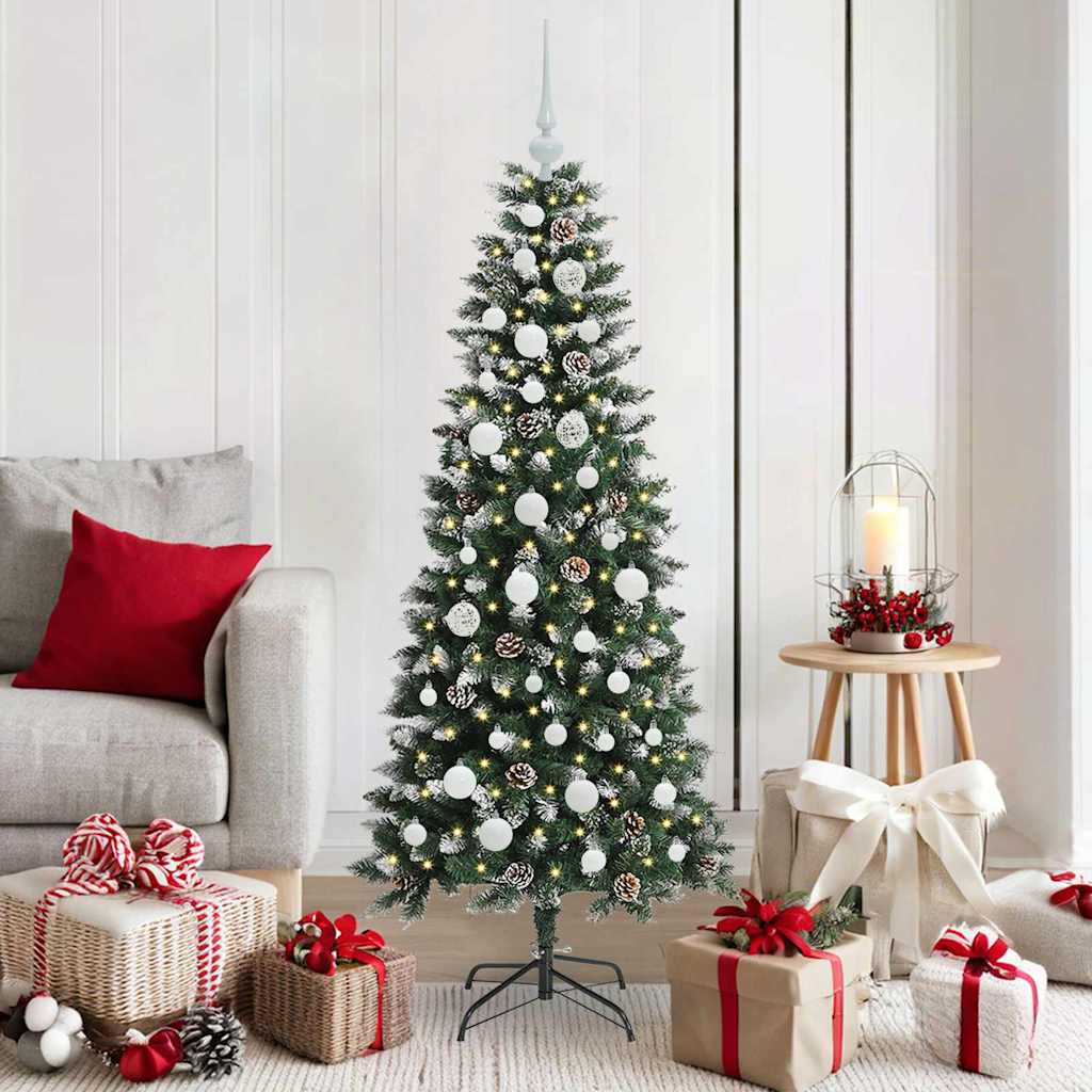 BRINLO Artificial Christmas Tree with 150 LEDs with Stand Green 150 cm - Design Hut