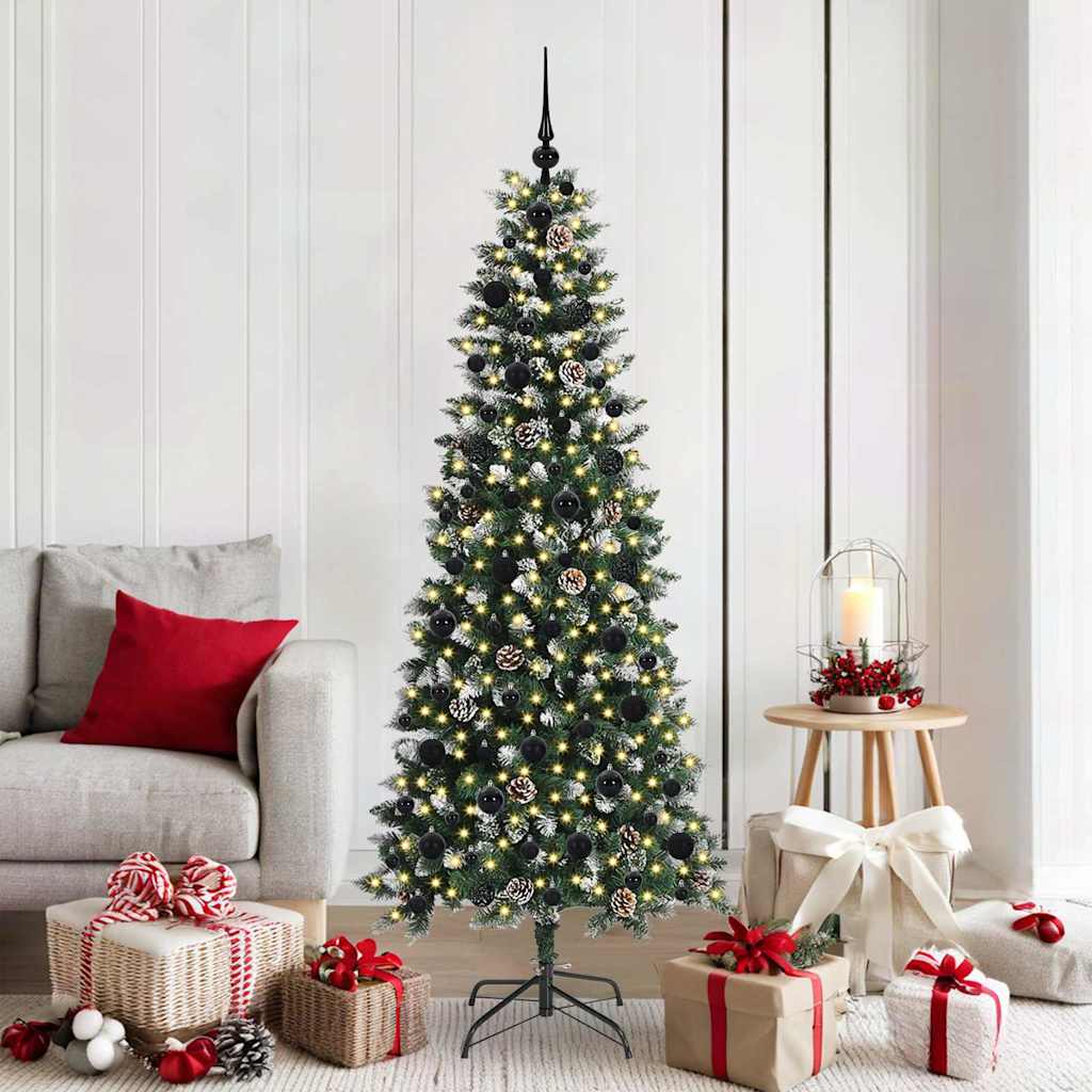 BRINLO Artificial Christmas Tree with 300 LEDs with Stand Green 180 cm - Tyrell & Tyrell