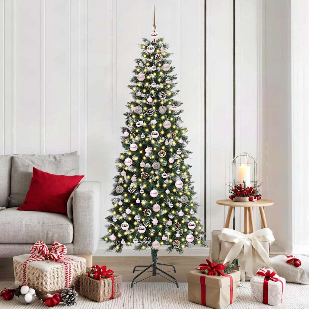 BRINLO Artificial Christmas Tree with 300 LEDs with Stand Green 180 cm - Unbeatable Bargains