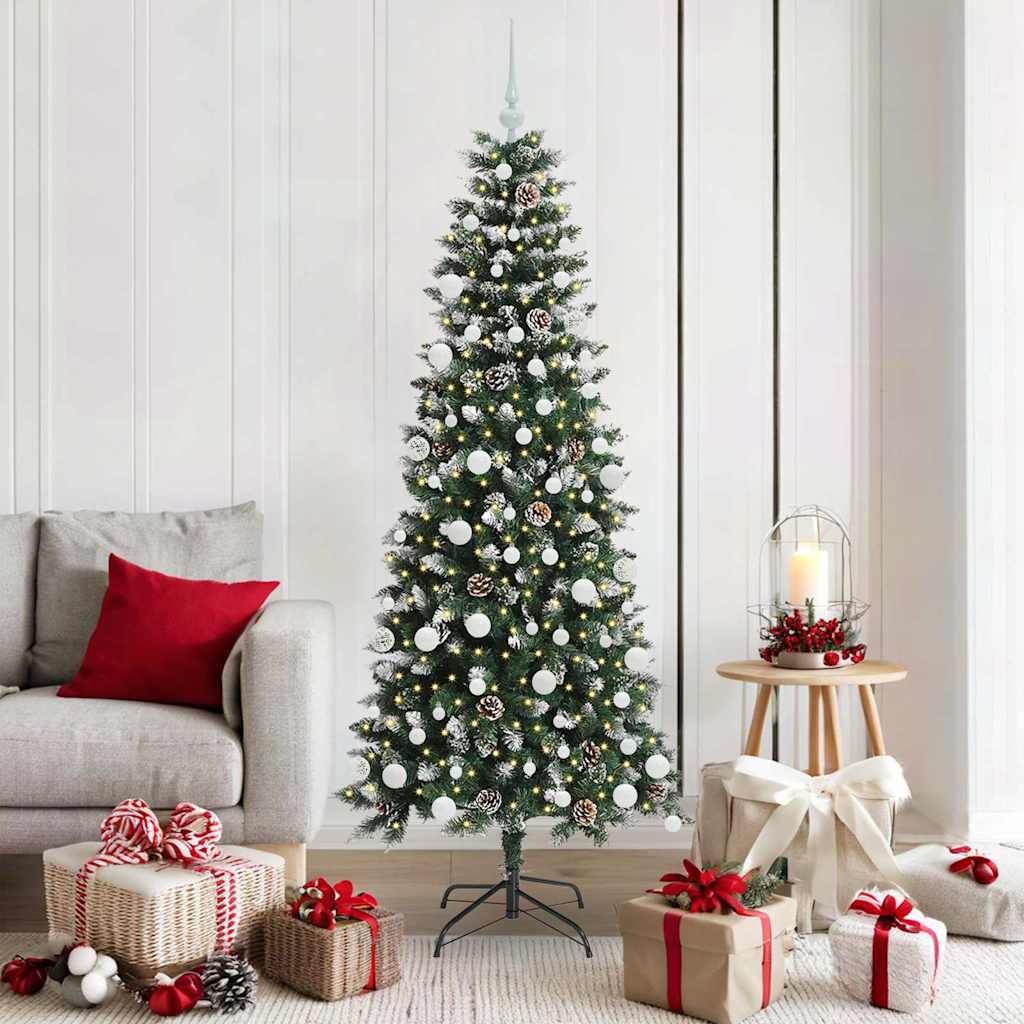 BRINLO Artificial Christmas Tree with 300 LEDs with Stand Green 180 cm - All Things Good