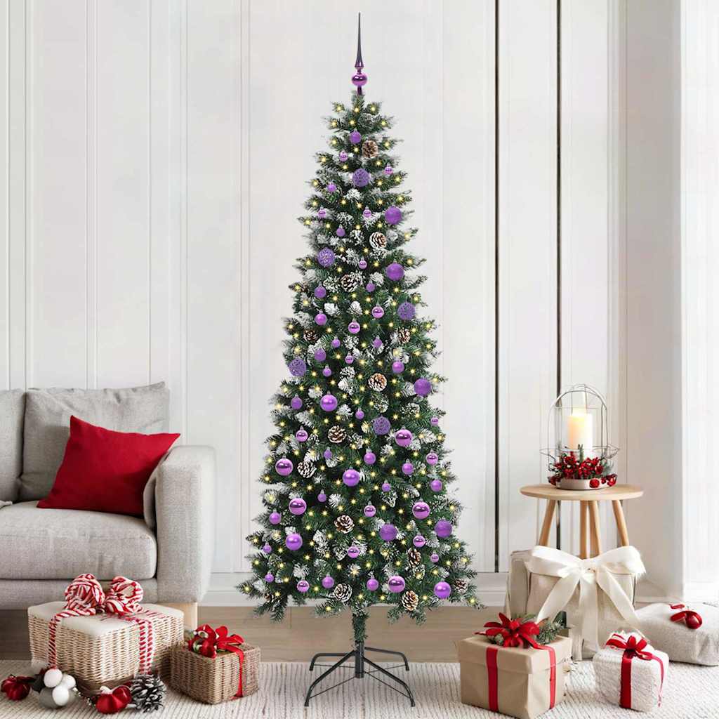 BRINLO Artificial Christmas Tree with 300 LEDs with Stand Green 210 cm - Tyrell & Tyrell