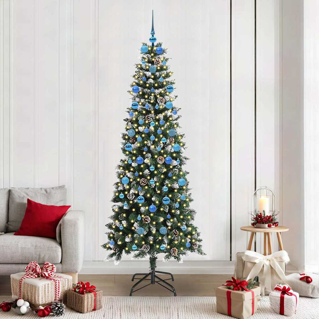 BRINLO Artificial Christmas Tree with 300 LEDs with Stand Green 210 cm - Unbeatable Bargains