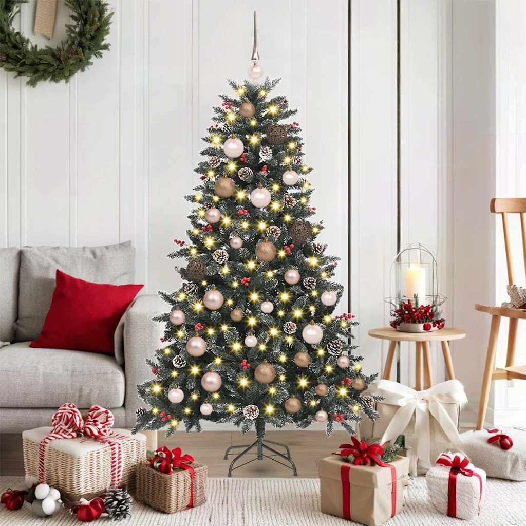 BRINLO Artificial Christmas Tree with 150 LEDs with Stand Green 150 cm - Merkel Designers