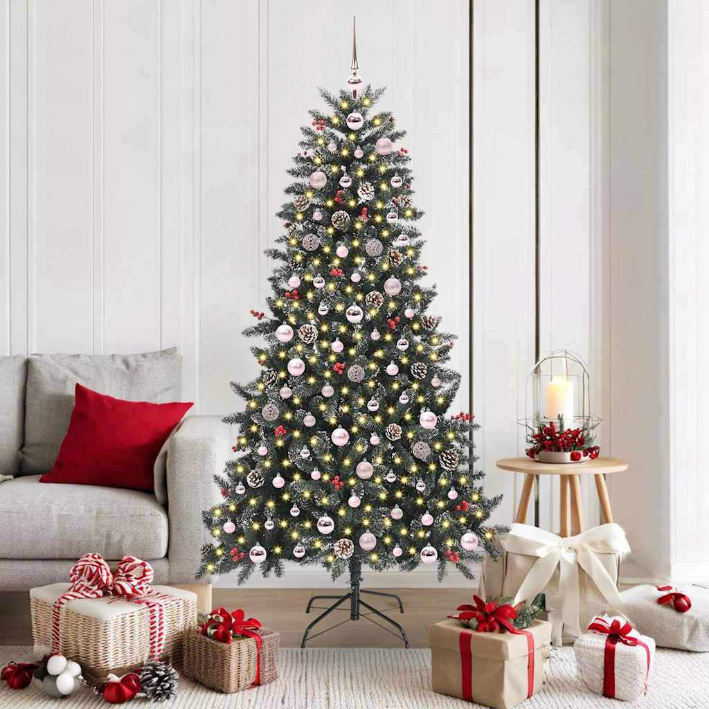 BRINLO Artificial Christmas Tree with 300 LEDs with Stand Green 180 cm - Discount Dealers