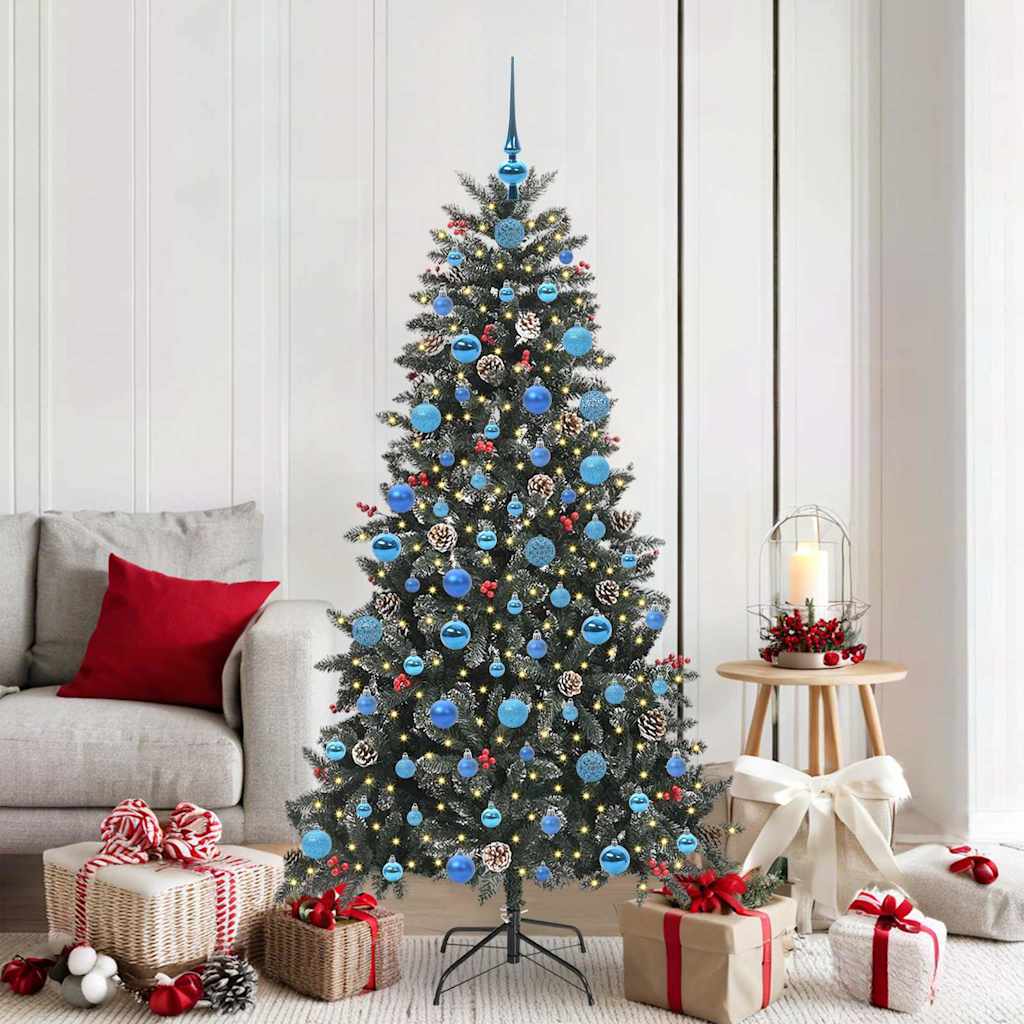 BRINLO Artificial Christmas Tree with 300 LEDs with Stand Green 180 cm - Sid & Sam