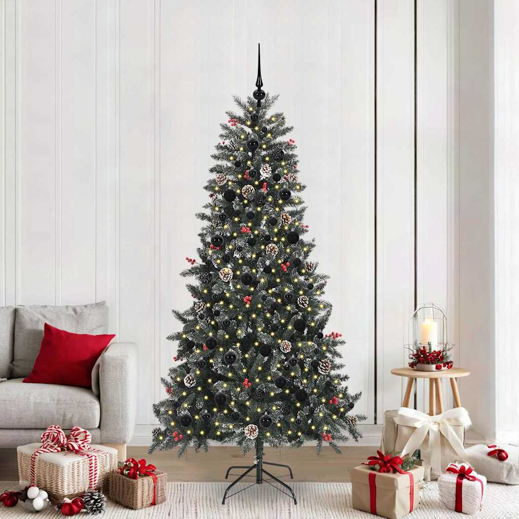 BRINLO Artificial Christmas Tree with 300 LEDs with Stand Green 210 cm - Brittle & Co