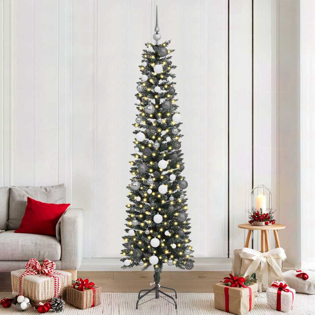 COZERA Artificial Christmas Tree with 300 LEDs with Stand Green 210 cm - Charlotte Dunes