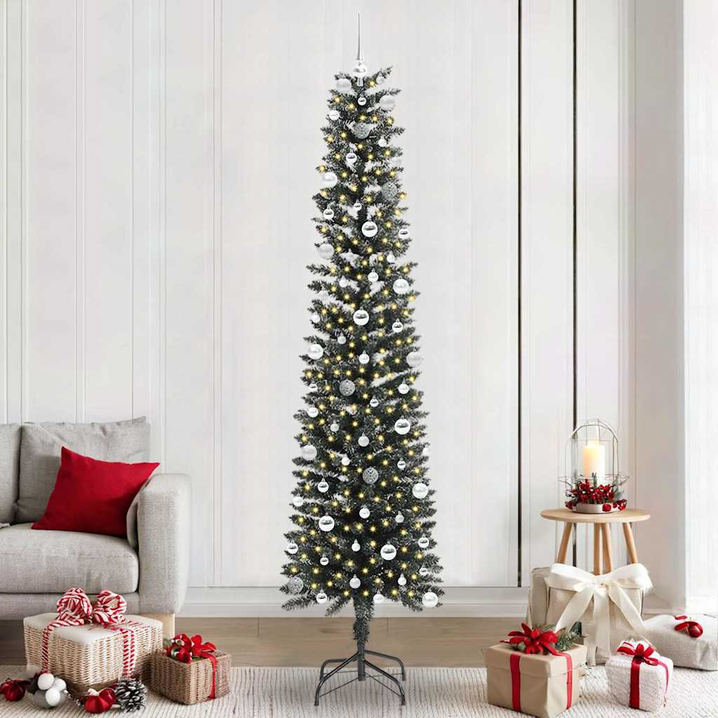 COZERA Artificial Christmas Tree with 300 LEDs with Stand Green 240 cm - Charlotte Dunes