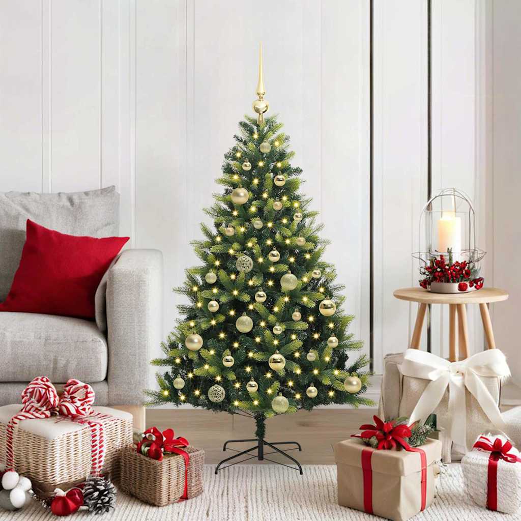 COZERA Artificial Hinged Christmas Tree 150 LEDs Green 120 cm - R and M Furniture