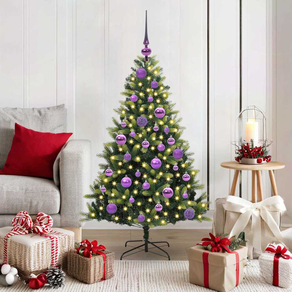 COZERA Artificial Hinged Christmas Tree 150 LEDs Green 120 cm - Style and Chic