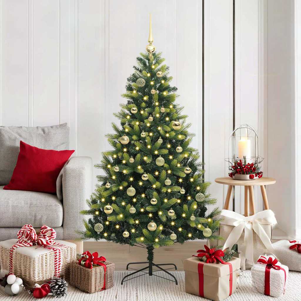 COZERA Artificial Hinged Christmas Tree 150 LEDs Green 150 cm - Charlotte Dunes