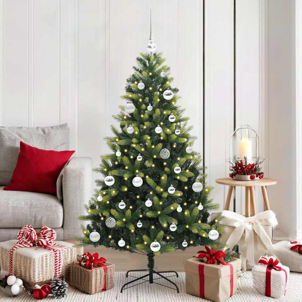 COZERA Artificial Hinged Christmas Tree 150 LEDs Green 150 cm - Decor Base