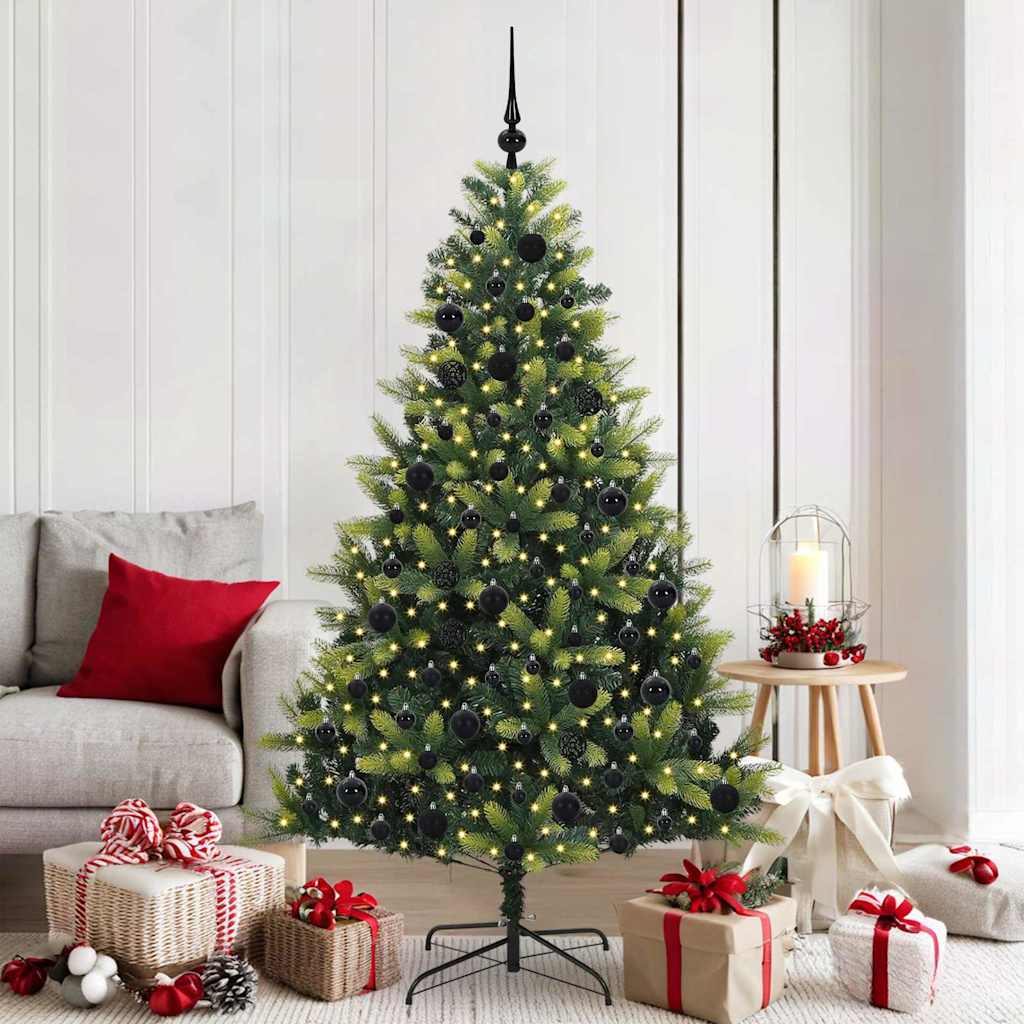 COZERA Artificial Hinged Christmas Tree 300 LEDs Green 180 cm - Merlin Deals