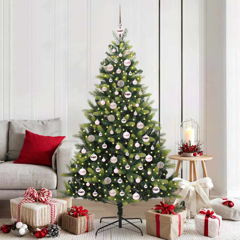 COZERA Artificial Hinged Christmas Tree 300 LEDs Green 180 cm - Millennium Furniture