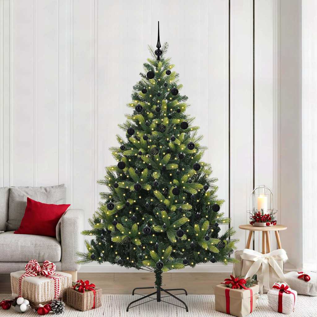 BRISKA Artificial Hinged Christmas Tree 300 LEDs Green 210 cm - Merlin Deals