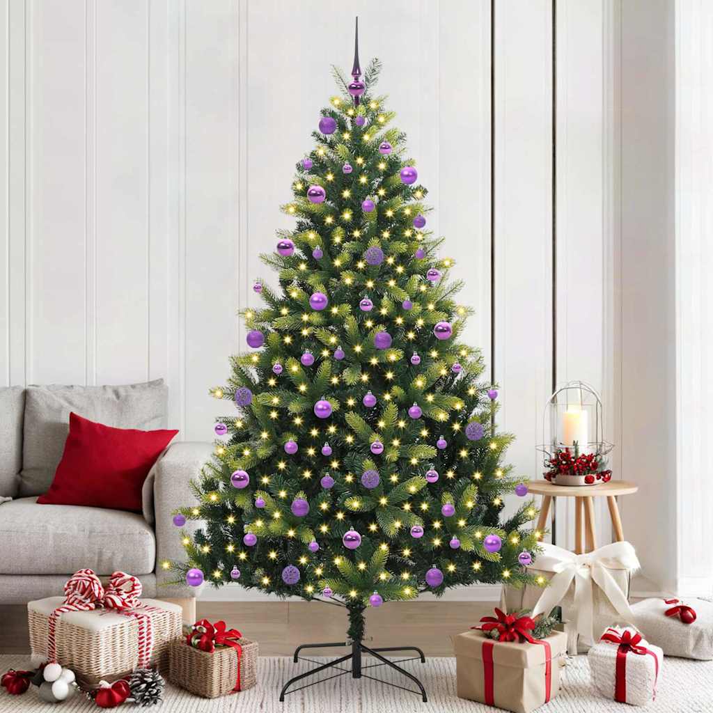 BRISKA Artificial Hinged Christmas Tree 300 LEDs Green 210 cm - The Home Maker