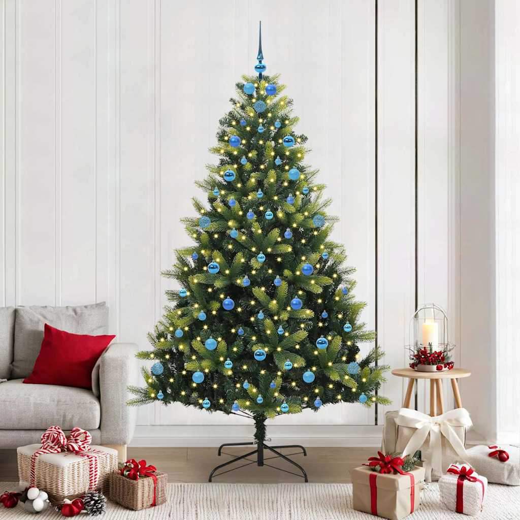 BRISKA Artificial Hinged Christmas Tree 300 LEDs Green 210 cm - Tyrell & Tyrell