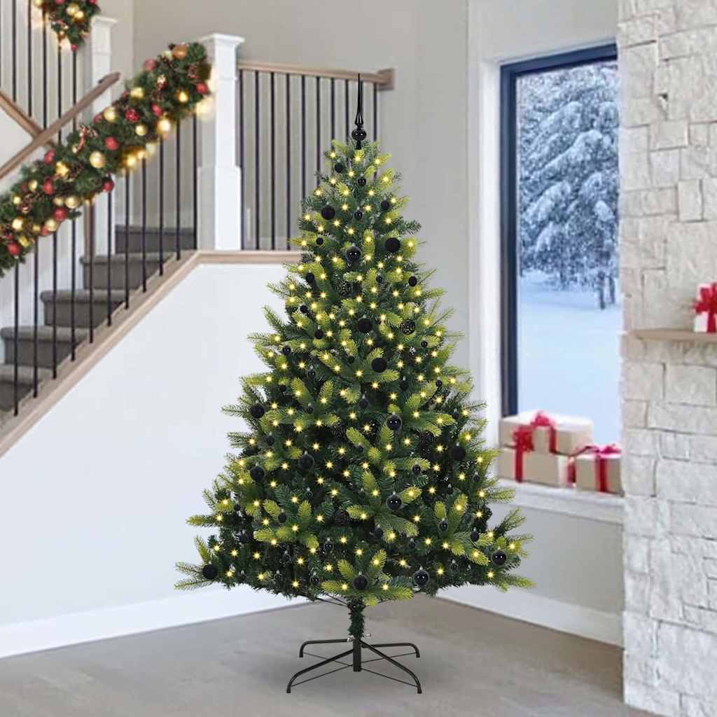 BRISKA Artificial Hinged Christmas Tree 300 LEDs Green 240 cm - Brittle & Co