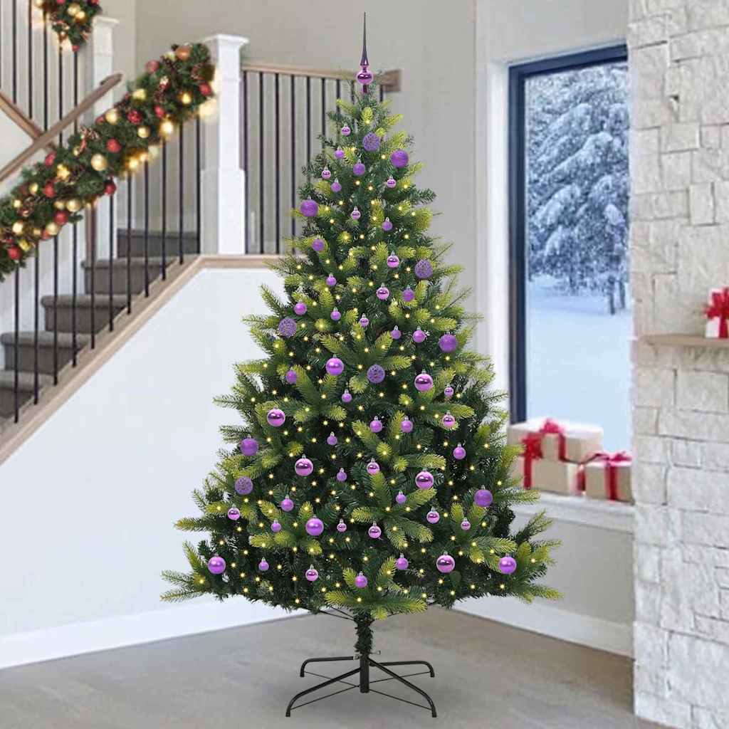 BRISKA Artificial Hinged Christmas Tree 300 LEDs Green 240 cm - Direct Imports