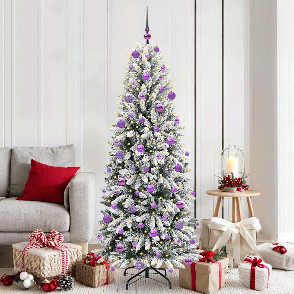 BRISKA Artificial Christmas Tree with 300 LEDs with Stand White 180 cm - Merkel Designers