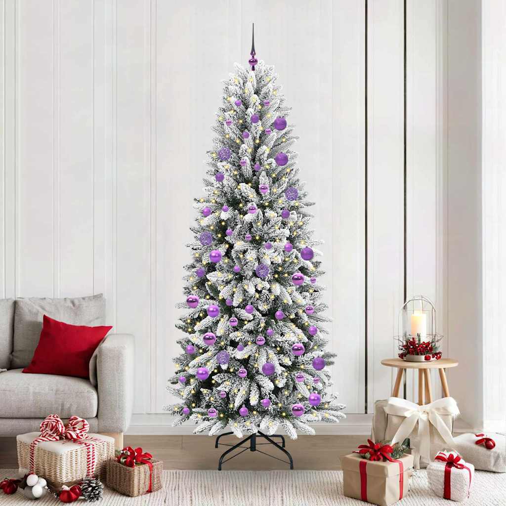 BRISKA Artificial Christmas Tree with 300 LEDs with Stand White 210 cm - Charlotte Dunes
