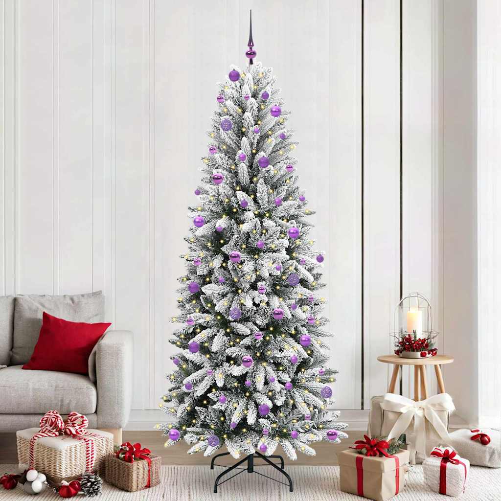 BRISKA Artificial Christmas Tree with 300 LEDs with Stand White 240 cm - The Home Maker