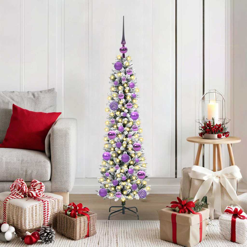 BRISKA Artificial Christmas Tree with 150 LEDs Green and white 120 cm - Merlin Deals