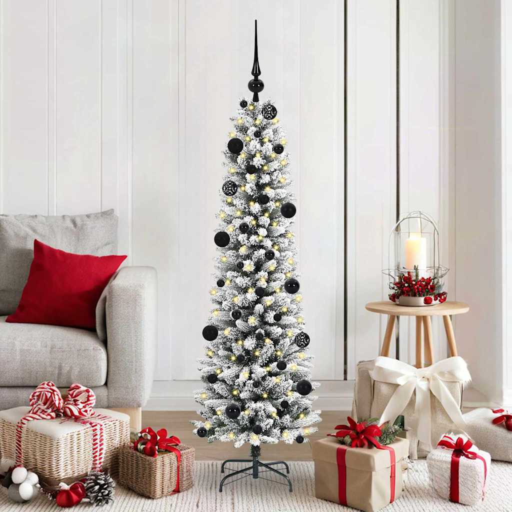 BRISKA Artificial Christmas Tree with 150 LEDs Green and white 150 cm - Unbeatable Bargains