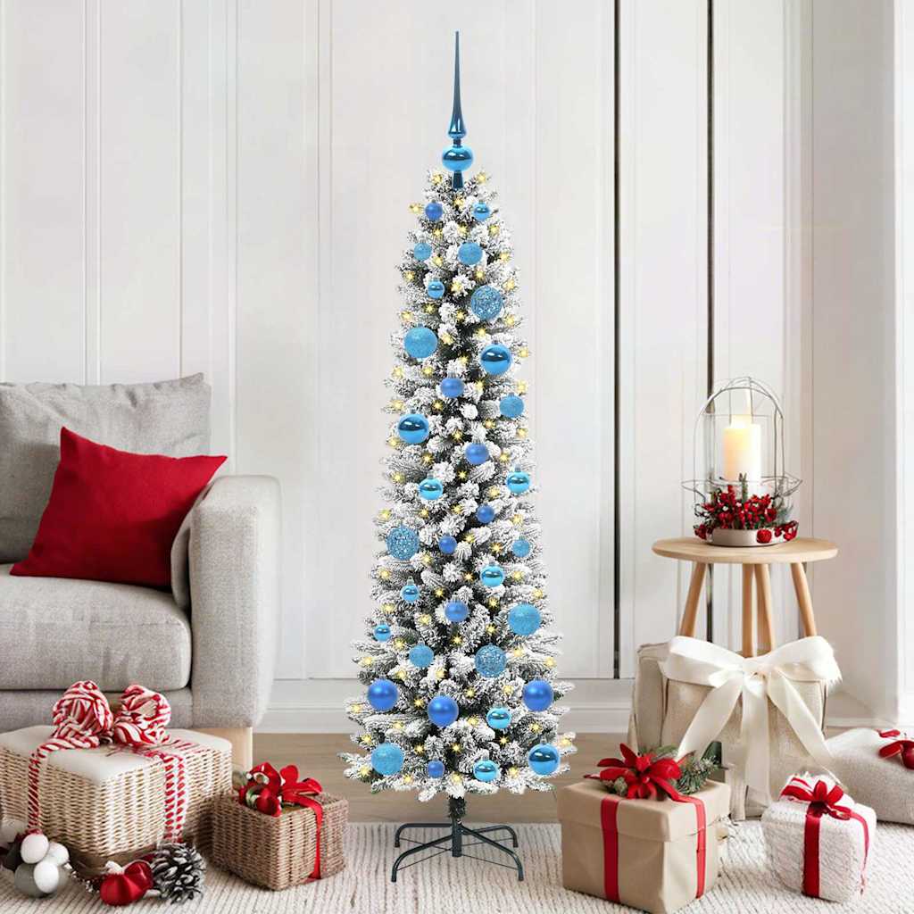 FIRDEN Artificial Christmas Tree with 150 LEDs Green and white 150 cm - Direct Imports