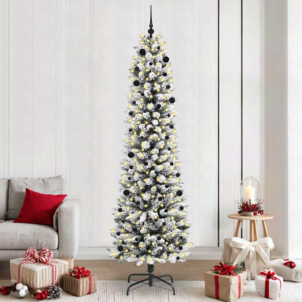 FIRDEN Artificial Christmas Tree with 300 LEDs Green and white 240 cm - Unbeatable Bargains