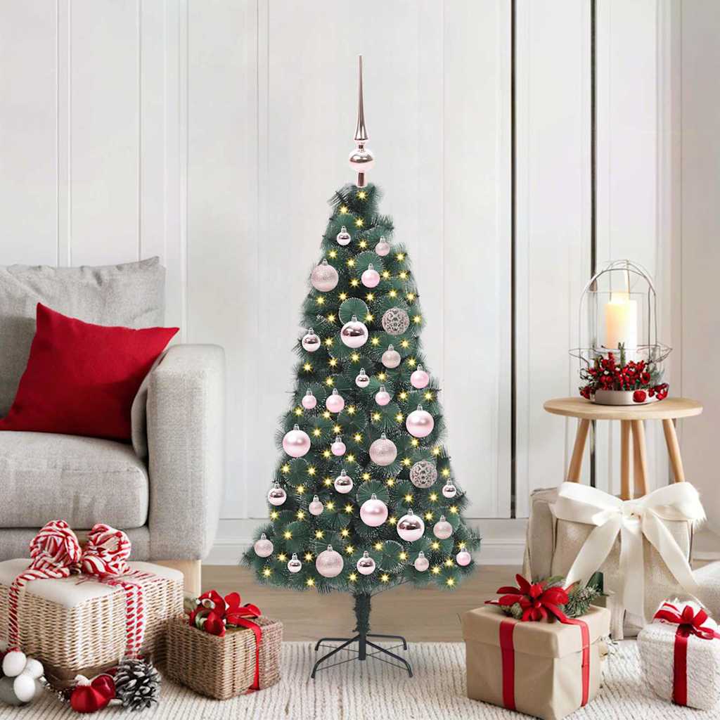 FIRDEN Artificial Pre-lit Christmas Tree with Ball Set Green 120 cm - Sid & Sam