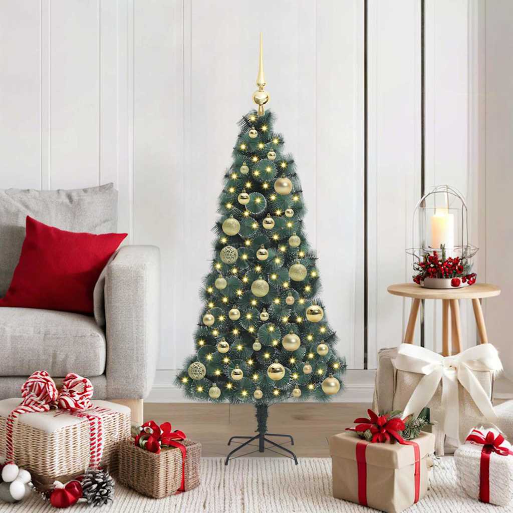 FIRDEN Artificial Pre-lit Christmas Tree with Ball Set Green 120 cm - The Home Maker